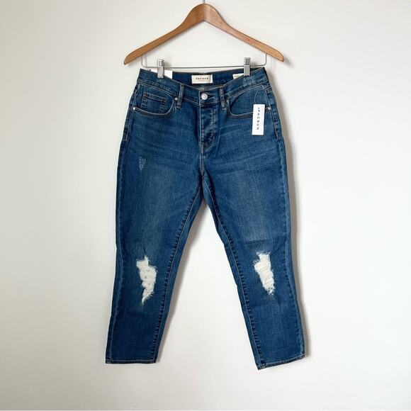 PacSun Boyfriend Jeans Size 26 Distressed‎ Medium Wash Denim Button Fly - Picture 1 of 8